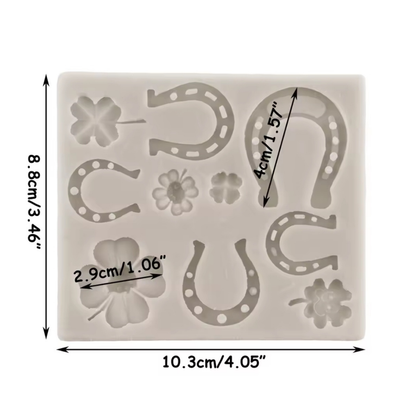 Molde de Silicona Herraduras & Trébol Pequeños