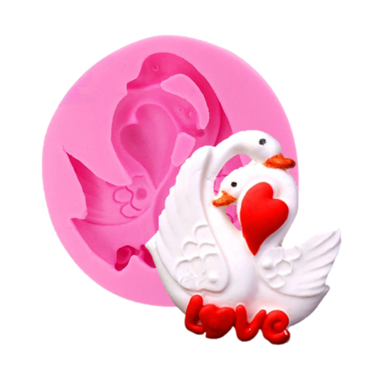 Molde de Silicona Cisnes con Corazón