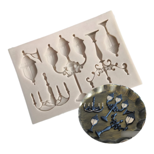 Molde de Silicona Lámparas y Candelabros