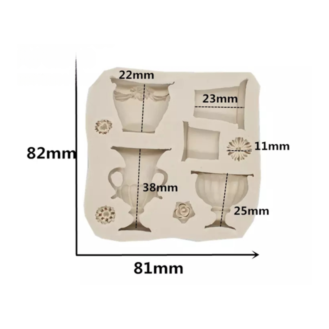 Molde de Silicona Macetas Decorativas