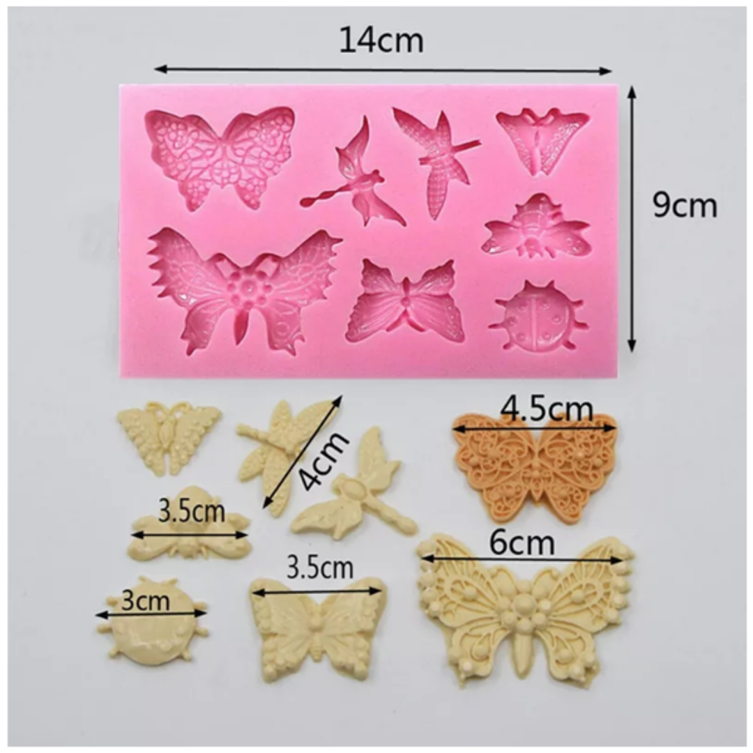 Molde de Silicona Mariposas e Insectos