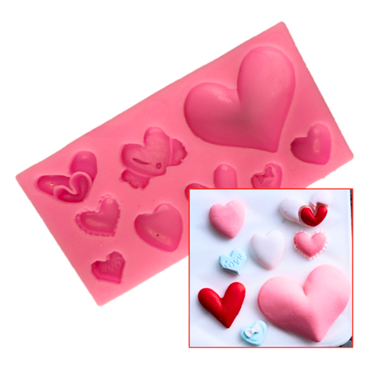 Molde de Silicona Corazones