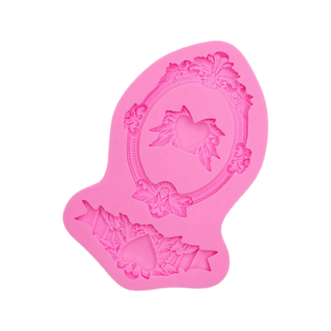 Molde de Silicona Marco Decorativo con Corazón